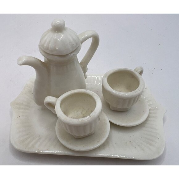 Miniature Tea Set Ceramic 7 pieces No Chips - Picture 1 of 2